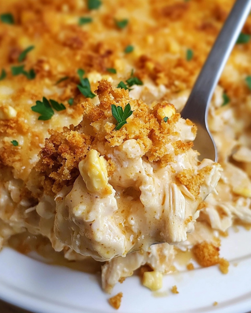 Spoonful of Million Dollar Chicken Casserole