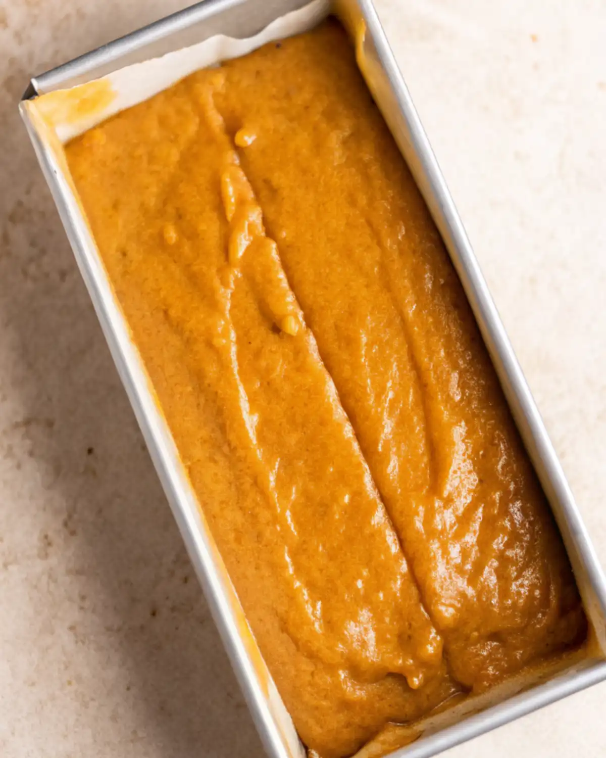 Sweet potato bread in loaf pan