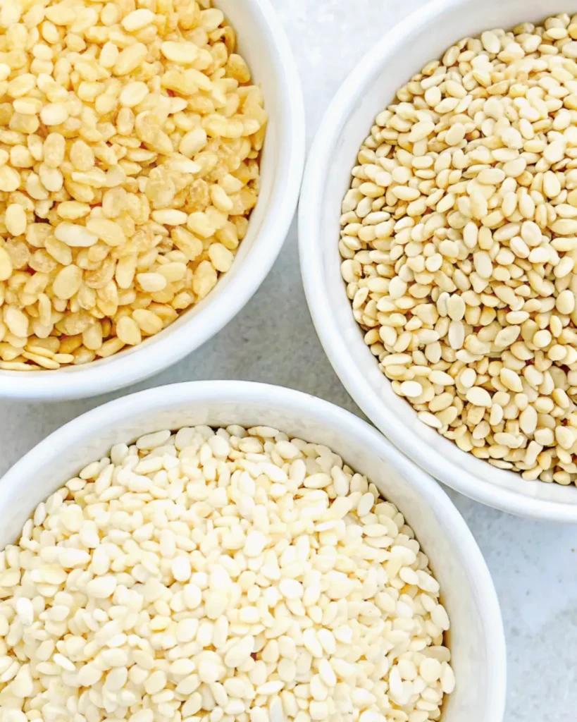 Different types of puffed rice and grains used in Rice Krispies treats