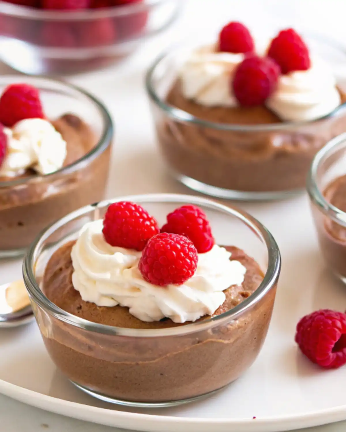 Chocolate pudding with cream