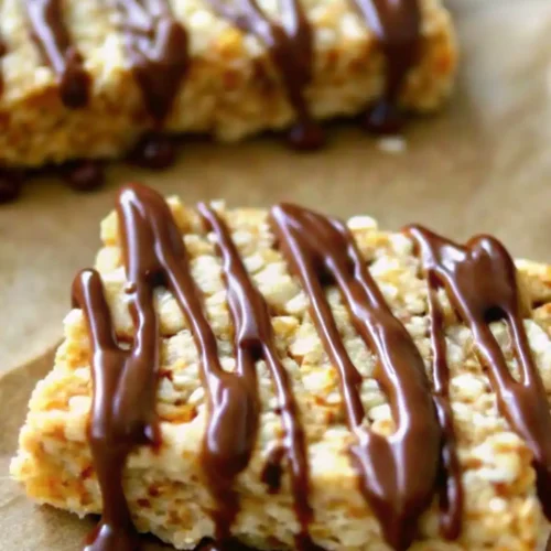 Protein rice krispies with chocolate drizzle