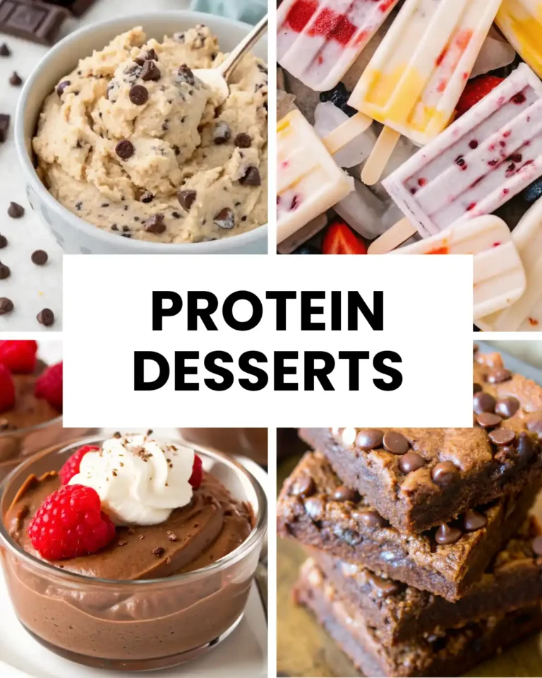 Protein desserts ideas collage