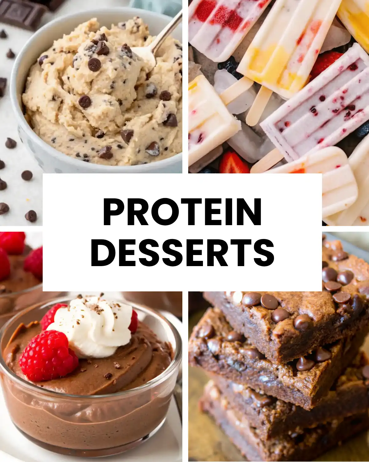 Protein desserts ideas collage