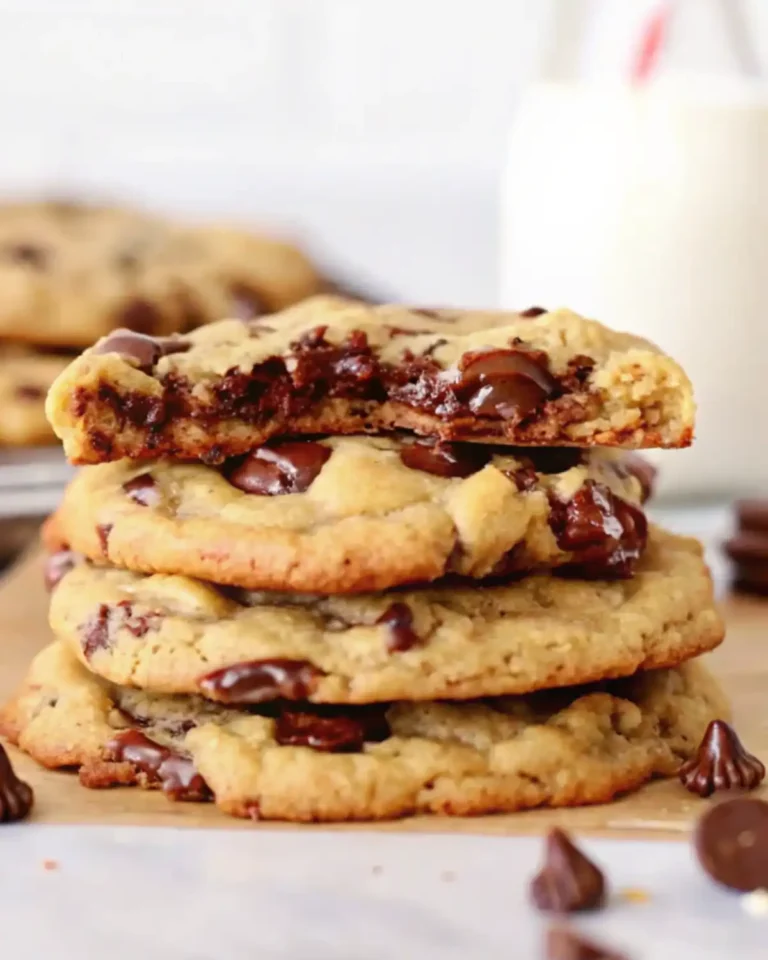 Stack of small batch chocolate chip cookies