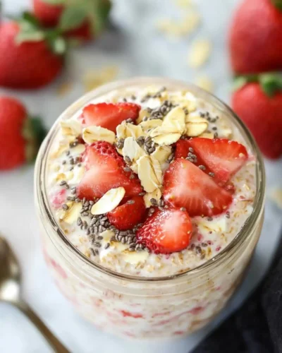 Strawberry Cheesecake Overnight Oats