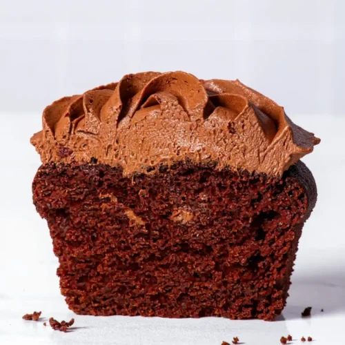 inside of a gluten free chocolate cupcake