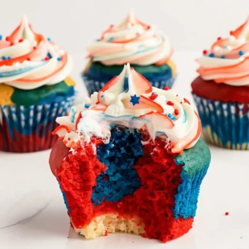 red white blue cupcakes decorated