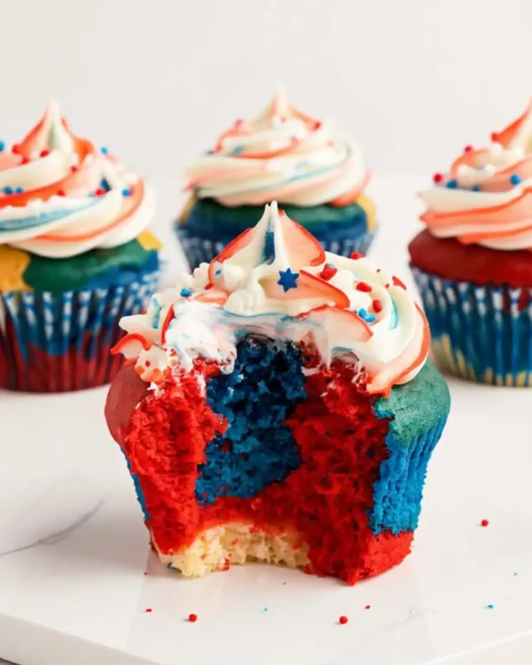 red white blue cupcakes decorated