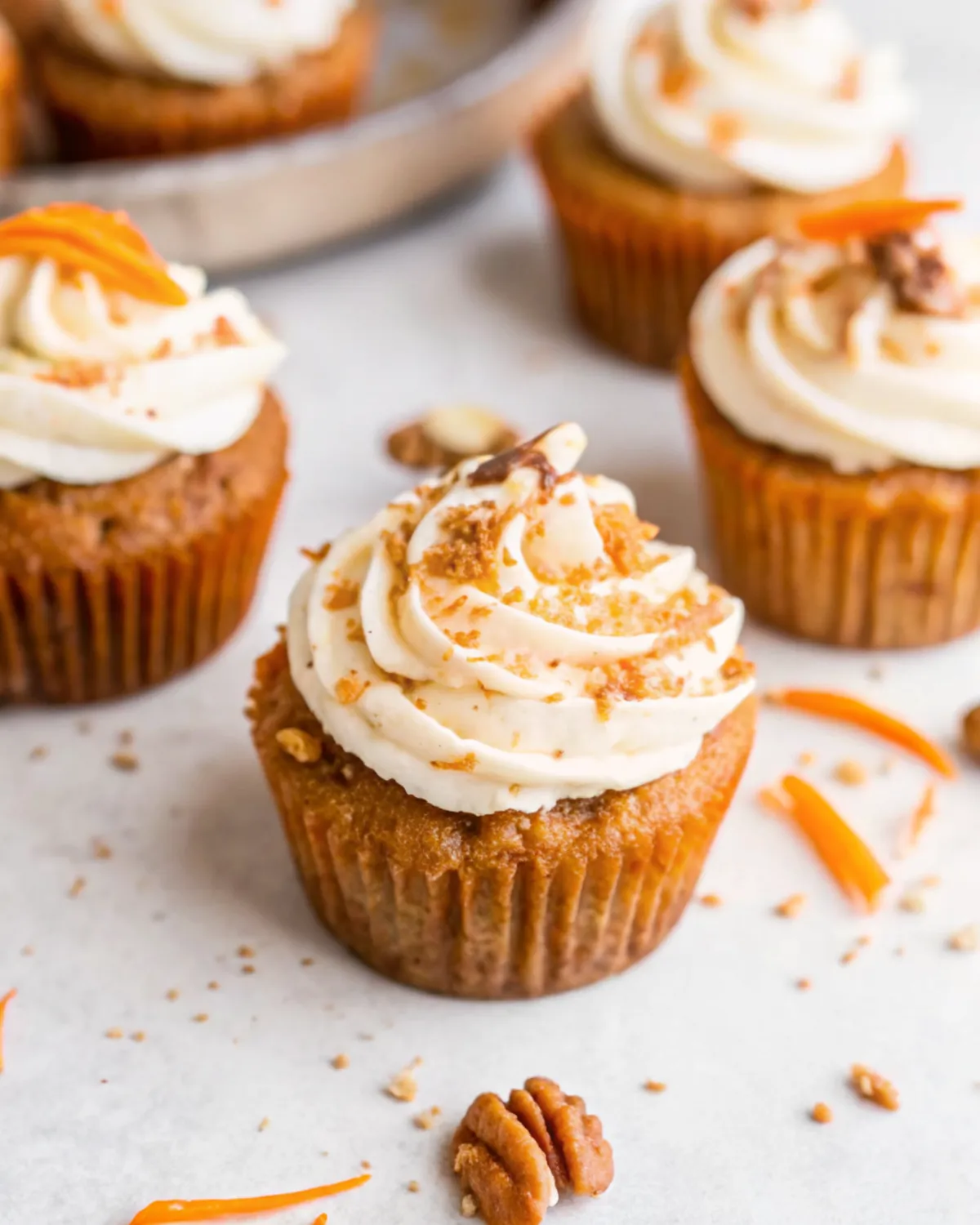 gluten free carrot cupcakes with frosting