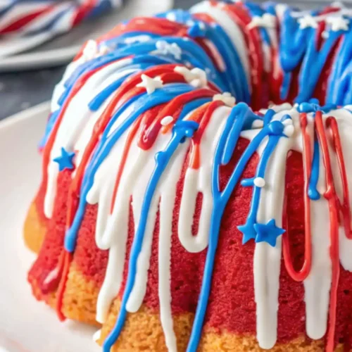 Red white blue bundt cake
