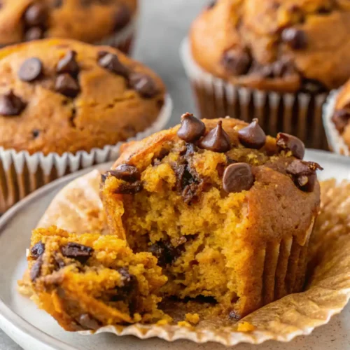 Pumpkin Chocolate Chip Muffins Pumpkin chocolate chip muffins close-up