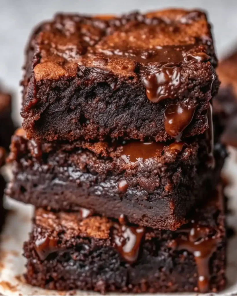 Small Batch Brownies gooey small batch brownies stack